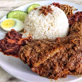 Nasi Lemak Chicken Rendang
